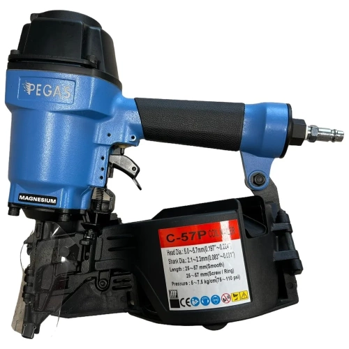 Промышленный барабанный гвоздезабивной пистолет Pegas pneumatic C-57PA  гвозди на катушке 1057