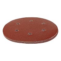 Круг абразивный на ворсовой подложке под "липучку", перфорированный, P 150, 150 мм, 5 шт Matrix