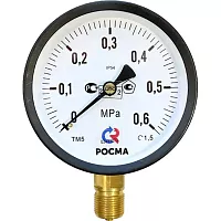 Росма Манометр ТМ-510Р.00 радиальный (0-0.6МПа) М20x1.5 IP54 1.5, ДК100мм РОСМА D070-04585