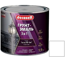 Грунт-эмаль Pufas Decoself 3 в 1 глянцевая белая 1,9 кг