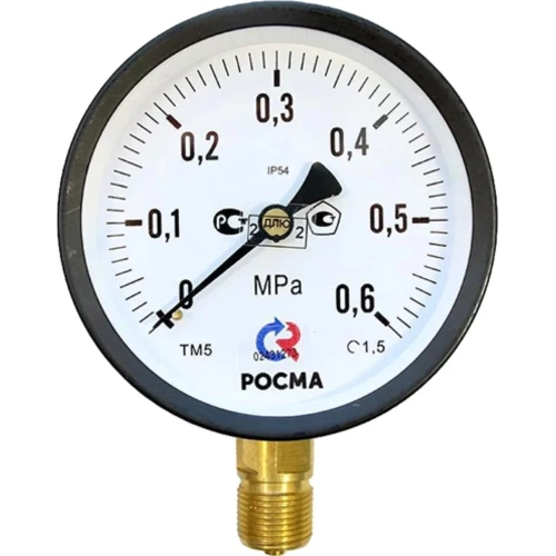 Росма Манометр ТМ-510Р.00 радиальный (0-0.6МПа) М20x1.5 IP54 1.5, ДК100мм РОСМА D070-04585