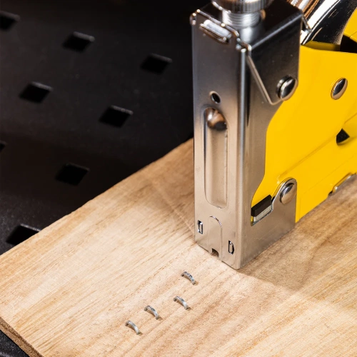 Cтроительный мебельный регулируемый металлический степлер DELI DL1313 3-в-1, скобы D/U/T-типов, 4-14 мм, 600 скоб в комплекте 98416 фото 11 Cтроительный мебельный регулируемый металлический степлер DELI DL1313 3-в-1, скобы D/U/T-типов, 4-14 мм, 600 скоб в комплекте 98416 фото 11