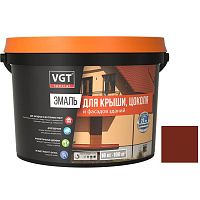 Эмаль для крыши цоколя и фасадов зданий VGT ВД-АК-1179 полуглянцевая шоколадная 10 кг