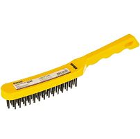 Щетка стальная Biber 70914 четырехрядная с пластиковой ручкой