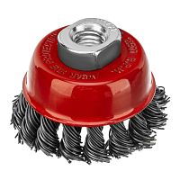 Щетка для УШМ, 65 мм, М14, "чашка", крученая проволока 0.8 мм Matrix