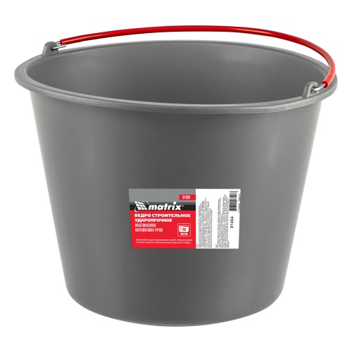 Ведро строительное пластмассовое 20 л, ударопрочное, обрезиненная ручка Matrix фото 5