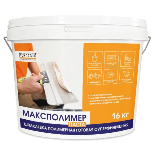 Шпатлевка полимерная Perfekta Максполимер суперфинишная 16 кг