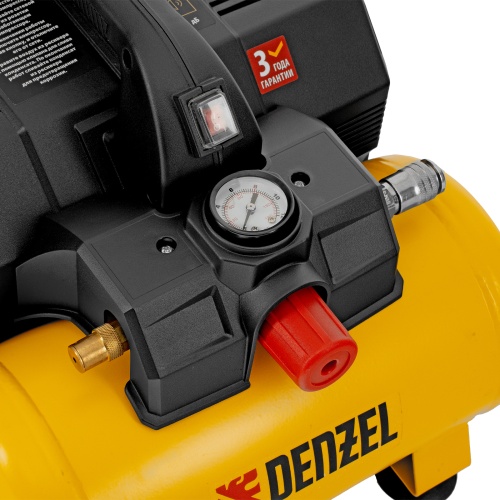 Компрессор  DLS750/6 безмасляный малошумный 750 Вт, 140 л/мин,ресивер 6 л Denzel фото 12