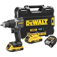 Ударная дрель-шуруповерт DEWALT DCD100D2T, 18В, 1650 об/мин, 28050 уд/мин, с 2 АКБ 2 Ач и ЗУ, в кейсе TSTAK DCD100D2T-QW