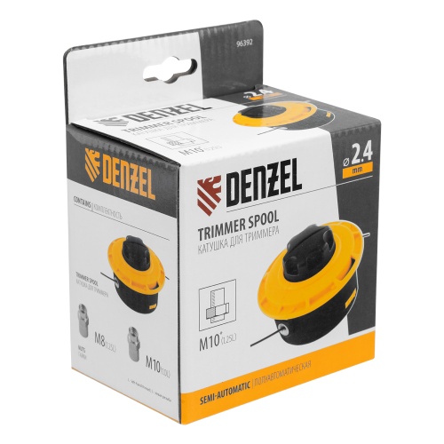 Катушка триммер. полуавтомат. легкая заправка гайка М10 М10 М8, лев.,шаг 1,0 1,25мм Denzel фото 7 Катушка триммер. полуавтомат. легкая заправка гайка М10 М10 М8, лев.,шаг 1,0 1,25мм Denzel фото 7