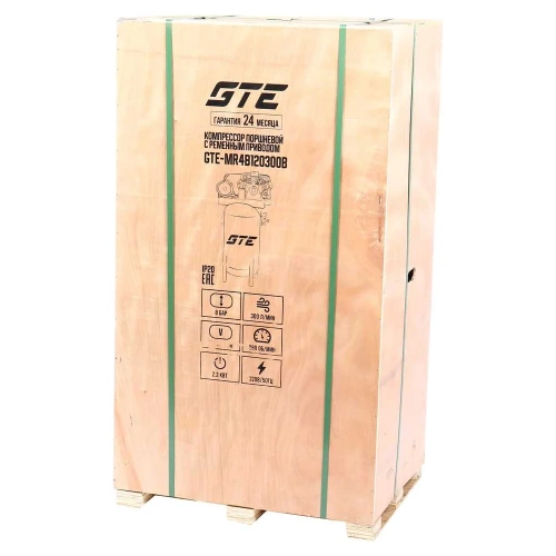 Компрессор вертикальный поршневой с ременным приводом GTE 220В, ресив. 120л, 300л/мин GTE-MR4B120300B фото 8 Компрессор вертикальный поршневой с ременным приводом GTE 220В, ресив. 120л, 300л/мин GTE-MR4B120300B фото 8