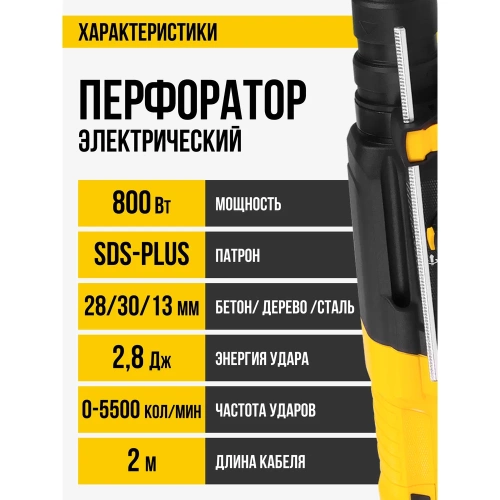 Перфоратор Kolner SDS-PLUS с доп.БЗП патроном, KBH 3-28K, 3 режима, 28мм, 2.9Дж, 8030300206 фото 9 Перфоратор Kolner SDS-PLUS с доп.БЗП патроном, KBH 3-28K, 3 режима, 28мм, 2.9Дж, 8030300206 фото 9