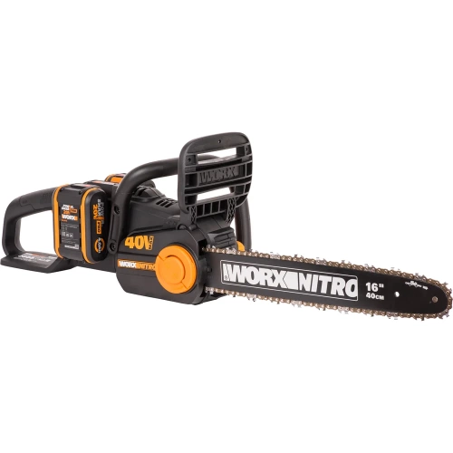 Аккумуляторная цепная пила WORX NITRO , 40В 40см бесщеточная, 4.0Ач х2, ЗУ 2А, коробка WG385E фото 3 Аккумуляторная цепная пила WORX NITRO , 40В 40см бесщеточная, 4.0Ач х2, ЗУ 2А, коробка WG385E фото 3