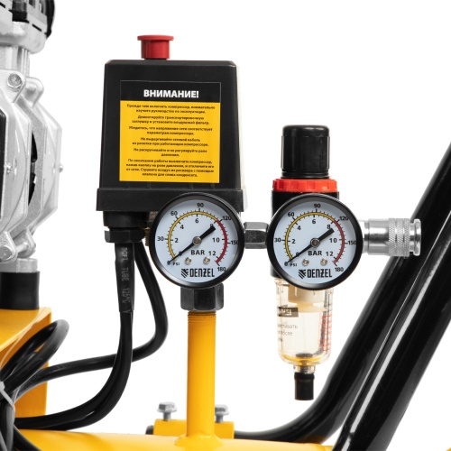 Компрессор безмасляный, малошумный  DLS 2250/100, 2250 Вт, 3x750, 100 л, 410 л/мин блок управления/ Denzel фото 19