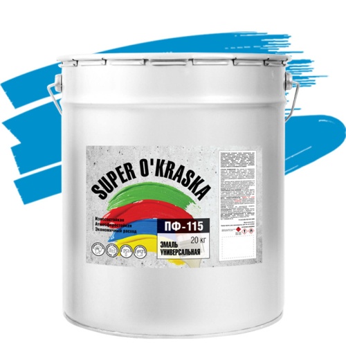 Эмаль Super Okraska ПФ-115 голубая глянцевая 20 кг