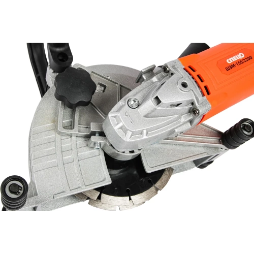 Штроборез электрический Спец ШЭМ-150/2200 2000Вт, 6500об/мин, 2 диска 150мм, штроба 40x45мм, подкл пылесоса, коробка + Диск алмазный отрезной 150*22,2*1,8мм СПЕЦ-4124/0516001 фото 8