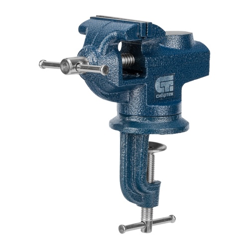 Тиски слесарные, настольные, поворотные, ширина рабочих губок 65 мм, наковальня Сибртех фото 19