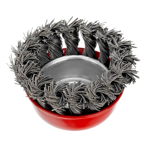 Щетка для УШМ, 65 мм, М14, "чашка", крученая проволока 0.5 мм Matrix фото 2