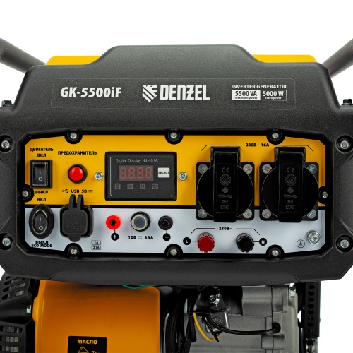 Генератор инверторный GK-5500iF, 5,5 кВт, 230 В, ручной старт DENZEL фото 13