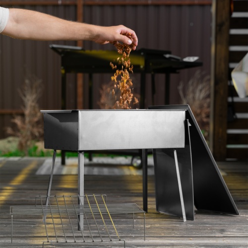 Коптильня двухъярусная 420 x 270 x 175 мм, нержавеющая сталь, 0.8 мм. с поддоном, Camping Palisad фото 7