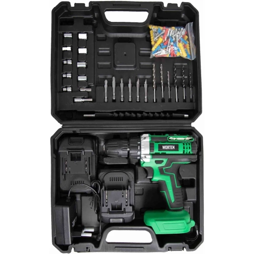 Дрель-шуруповерт WORTEN 2x2.0Ач, 21В, с набором 63 инструмента IM КА-90000574 фото 7 Дрель-шуруповерт WORTEN 2x2.0Ач, 21В, с набором 63 инструмента IM КА-90000574 фото 7