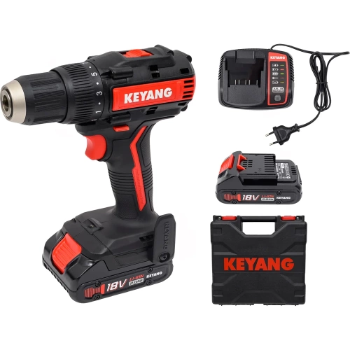 Бесщеточный аккумуляторный шуруповерт KEYANG DD18BL-W (Set)