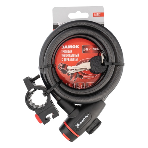 Замок тросовый универсальный с держателем, 12 х 1200 мм Matrix фото 9