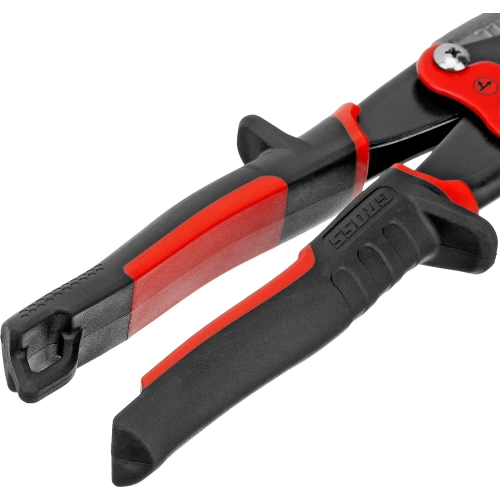 Ножницы по металлу GROSS PIRANHA 270 мм, прямой и левый проходной рез, сталь - СrMo, двухкомп. рук-ки 78331 фото 9