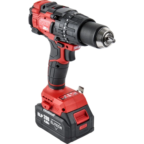Дрель аккумуляторная ударная Elitech ДА 21УБЛ2 (20В, 2*4Ач, 120Нм) 205683 фото 5