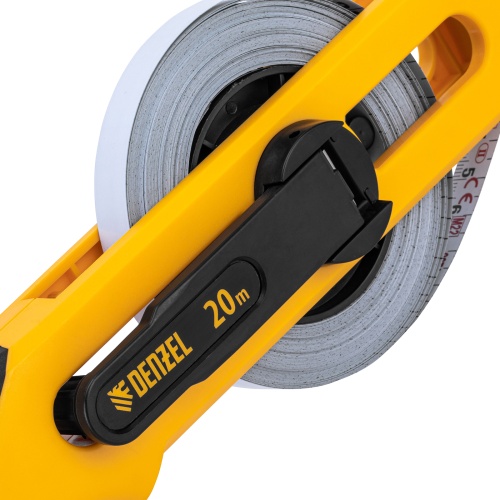 Рулетка геодезическая 20 м х 13 мм, открытый корпус, металлическая лента Denzel фото 9