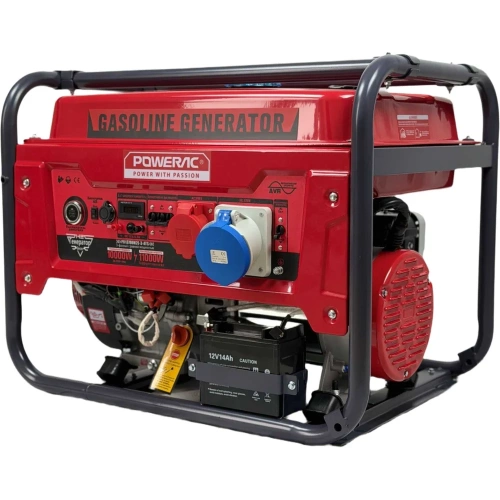 Генератор бензиновый трёхфазный POWERAC (11 кВт, 220В/380В 18л.с., АВТОЗАПУСК) PR13700H2E-3-ATS