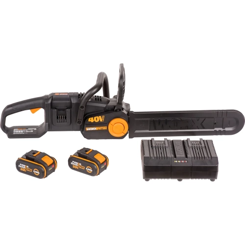 Аккумуляторная цепная пила WORX NITRO , 40В 40см бесщеточная, 4.0Ач х2, ЗУ 2А, коробка WG385E фото 9 Аккумуляторная цепная пила WORX NITRO , 40В 40см бесщеточная, 4.0Ач х2, ЗУ 2А, коробка WG385E фото 9