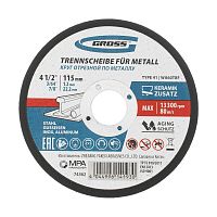 Круг отрезной по металлу, 115 х 1.2 х 22 мм Gross