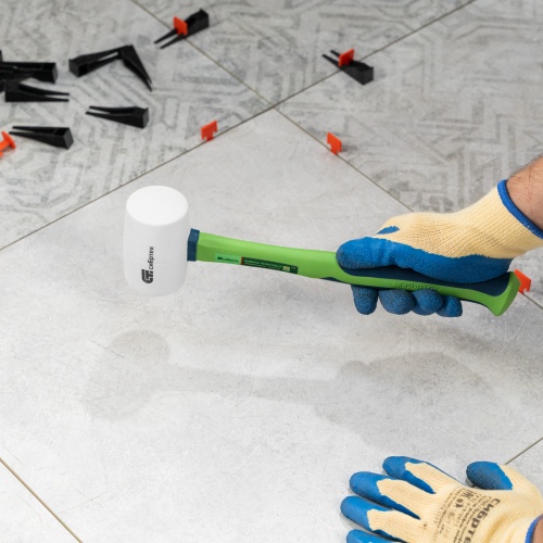 Киянка резиновая, 450 г, белая резина, фибергласовая рукоятка Сибртех фото 7