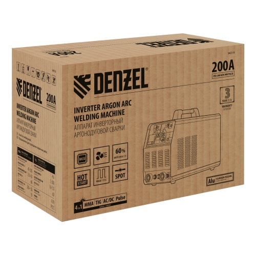 Аппарат инвертор. аргонодуговой сварки ITIG-200 ACDC Mix Pulse, 200 А, ПВ 60% Denzel фото 20