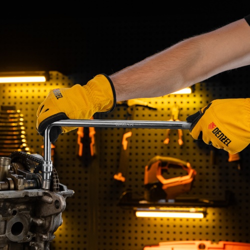 Вороток Г-образный, 375*100 мм, квадрат 1/2", CrV, матовый хром Denzel фото 10 Вороток Г-образный, 375*100 мм, квадрат 1/2", CrV, матовый хром Denzel фото 10