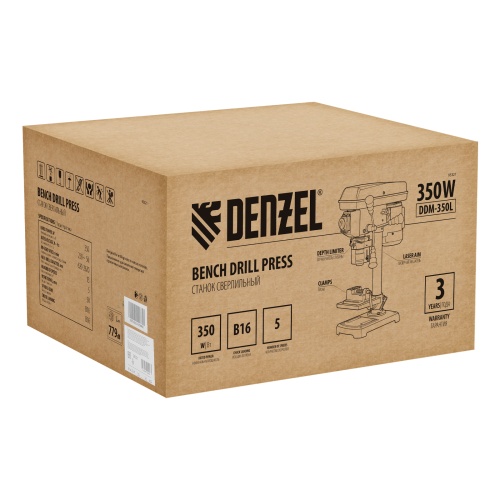 Станок сверлильный DDM-350L, 350 Вт, 13 мм, 5 ск., лазер, настольный Denzel фото 7