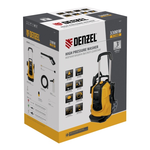 Моечная машина высокого давления R-230iD, 3300 Вт, 230 бар, 600 л/ч, асинх. двиг., бараб.// Denzel фото 24