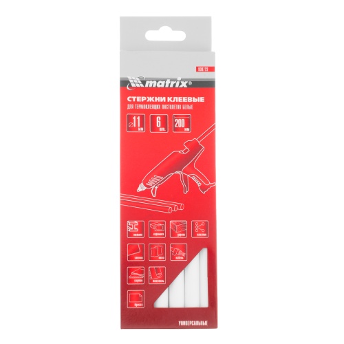 Стержни клеевые, белый, 11 х 200 мм, в упаковке 6 шт Matrix фото 5 Стержни клеевые, белый, 11 х 200 мм, в упаковке 6 шт Matrix фото 5