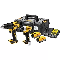 Набор аккумуляторный Dewalt 18 В: ударная дрель-шуруповерт DCD709 и ударный шуруповерт, с 2 АКБ 1.7 Ач и ЗУ, в кейсе TSTAK, DCK2062E2T DCK2062E2T-QW