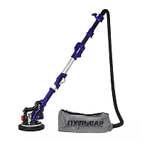 Шлифмашина для стен и потолков ПУЛЬСАР ШМБ 225-900С (900 Вт, 225мм, 800-1800 об\мин, LED-подсветка, телескоп, самовсасывающая, мешок) 918-923