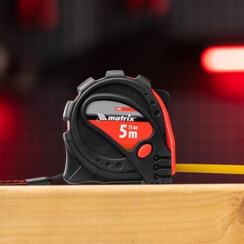 Рулетка Status Magnet 3 fixations,5 м х 25 мм,обрезиненный корпус,зацеп с магнитом Matrix фото 12
