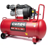 Воздушный компрессор СИЛАЧ ВКД-100.2500 (460л/мин,объем100л,2,5кВт,8бар,2850об/мин) (1/6) 024553