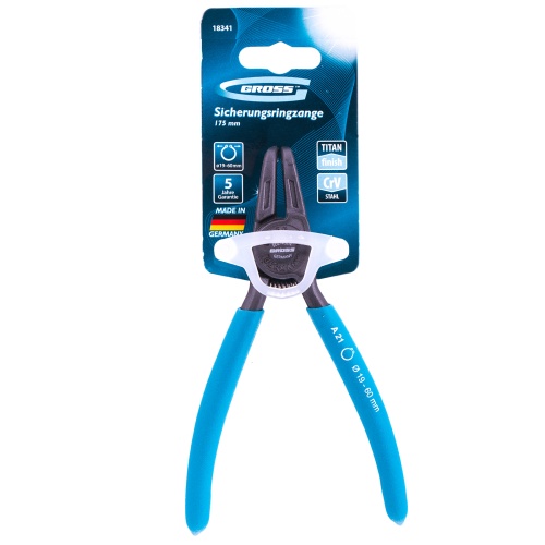 Съемник, 165 мм, для внешних стопорных колец (19-60 мм) изогнутые губки (разжим) Gross фото 4 Съемник, 165 мм, для внешних стопорных колец (19-60 мм) изогнутые губки (разжим) Gross фото 4