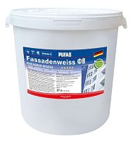 Краска фасадная Pufas Fassadenweiss ФВ D морозостойкая белая 27 л/34,56 кг