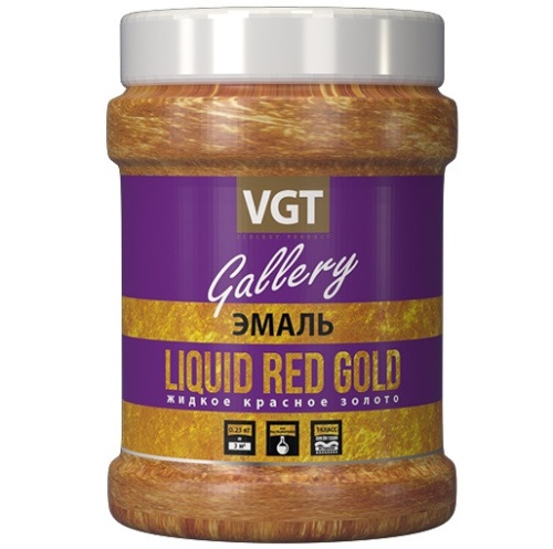 Эмаль универсальная VGT Gallery перламутровая Жидкое красное золото 1 кг