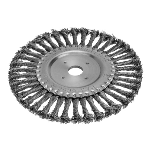 Щетка для УШМ 200 мм, посадка 22.2 мм, плоская, крученая проволока 0.5 мм Matrix фото 2