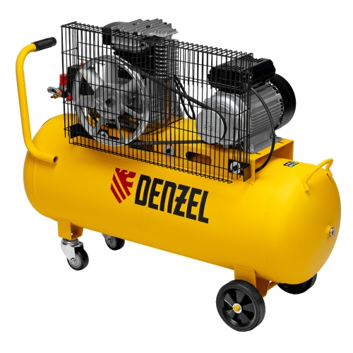 Компрессор воздушный BCI2300/100, ременный привод, 2.3 кВт, 100 литров, 400 л/мин Denzel фото 4