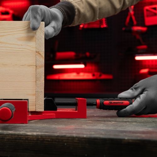 Струбцина угловая, быстрозажимная, 65/65 мм, двухкомпонентные обрезиненные рукоятки Matrix фото 12