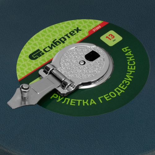 Рулетка геодезическая 50 м х 13 мм, закрытый корпус, фибергласовая лента Сибртех фото 7
